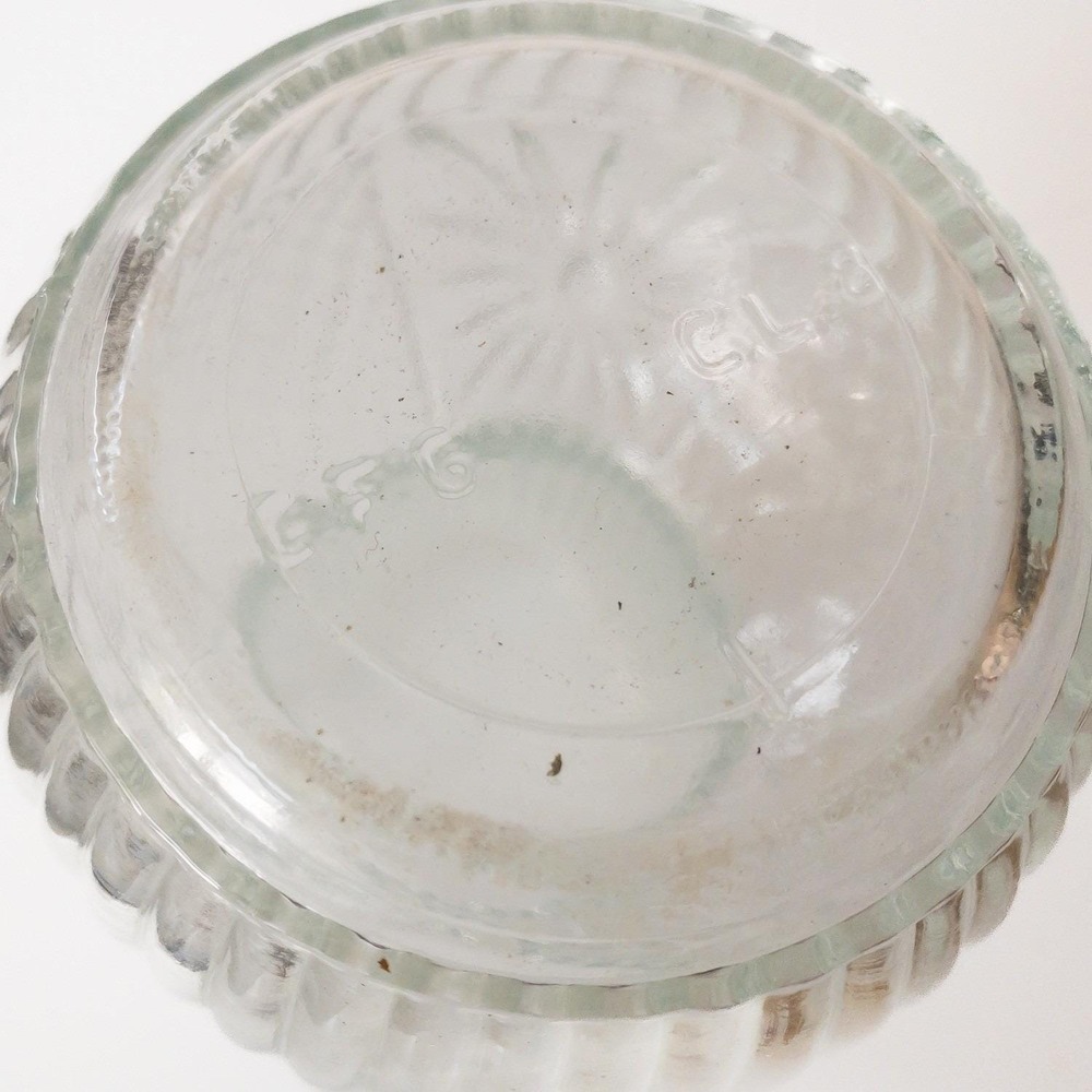 Clear Glass Vase Ribbed Body Round Bottom Flower Home Decor Modern Farmhouse - Picture 5 of 7